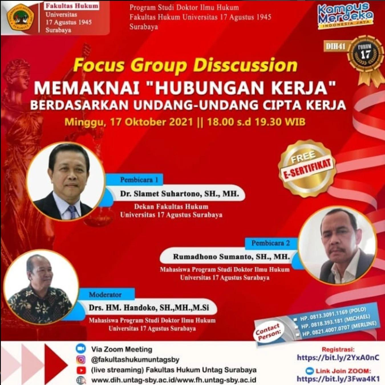 Focus Group Discussion: Memaknai Hubungan Kerja Berdasarkan Undang-Undang Cipta Kerja